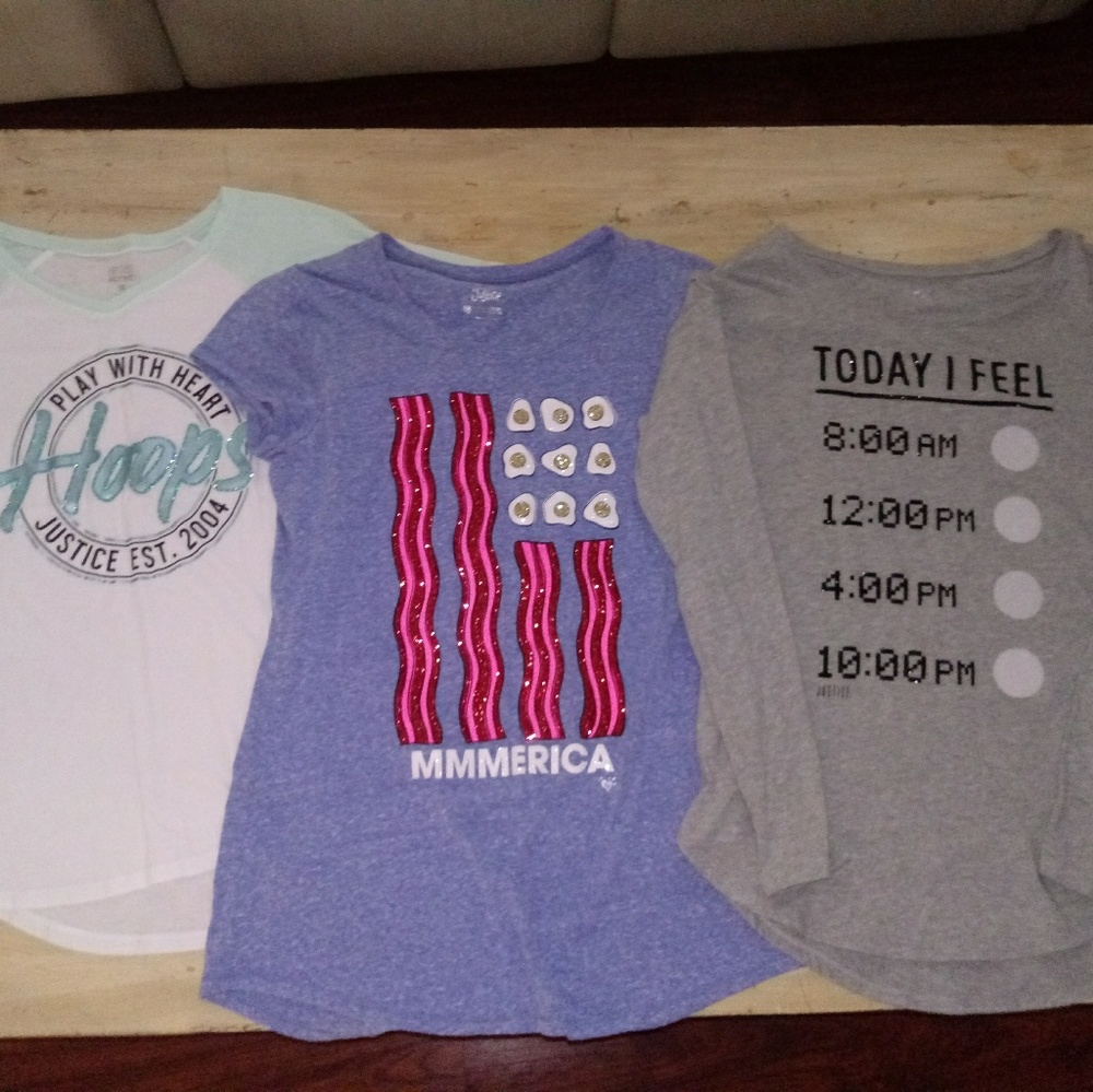 Girl's sz 18 Justice shirt lot